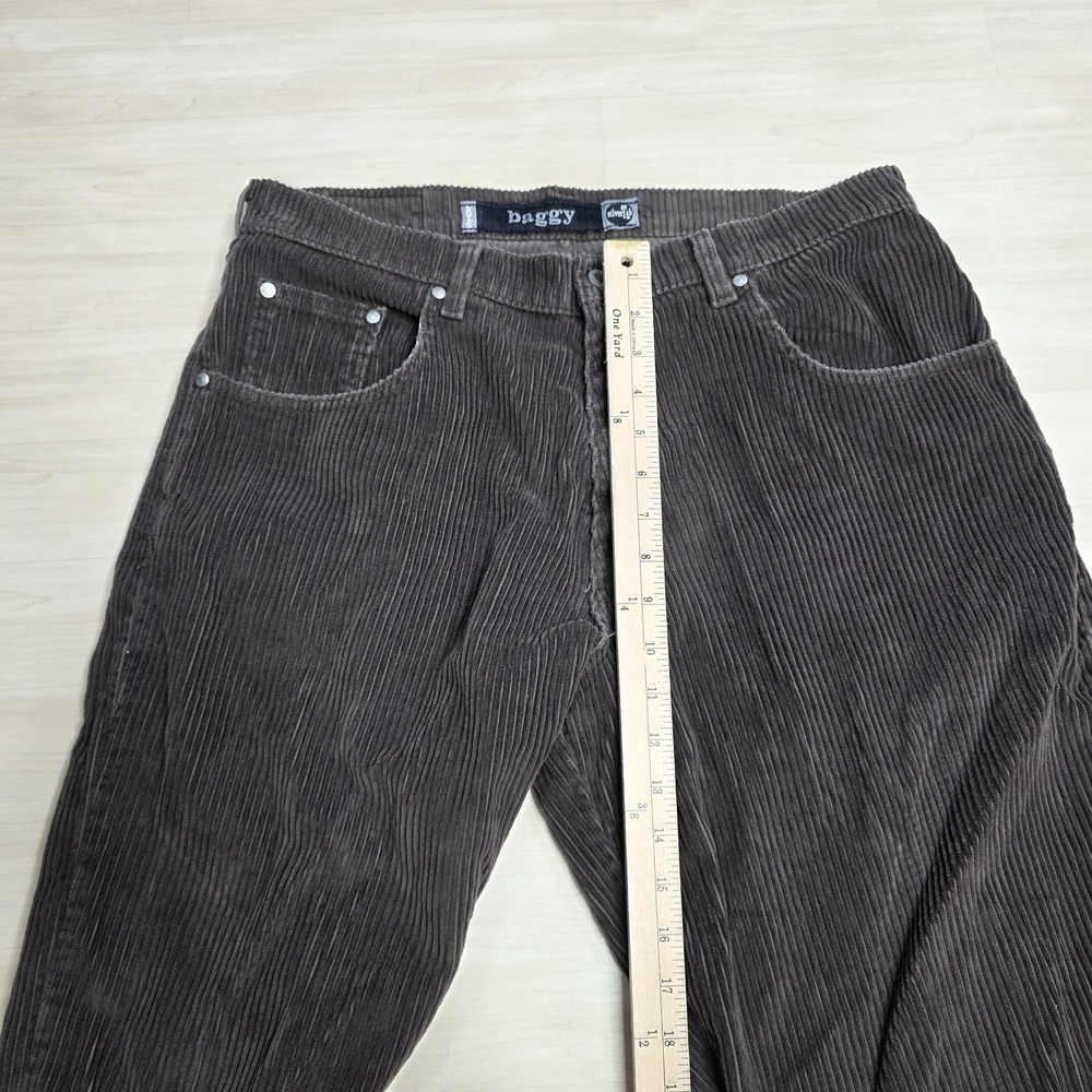 Vintage Levi's SilverTab‎ Baggy Brown Corduroy Wide Leg Pants Mens 34x32 90s - Picture 8 of 9